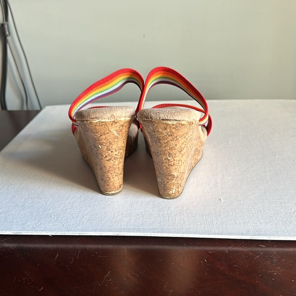 Rainbow wedge heal sandals. Cork heals with cushion sole. - Picture 4 of 4